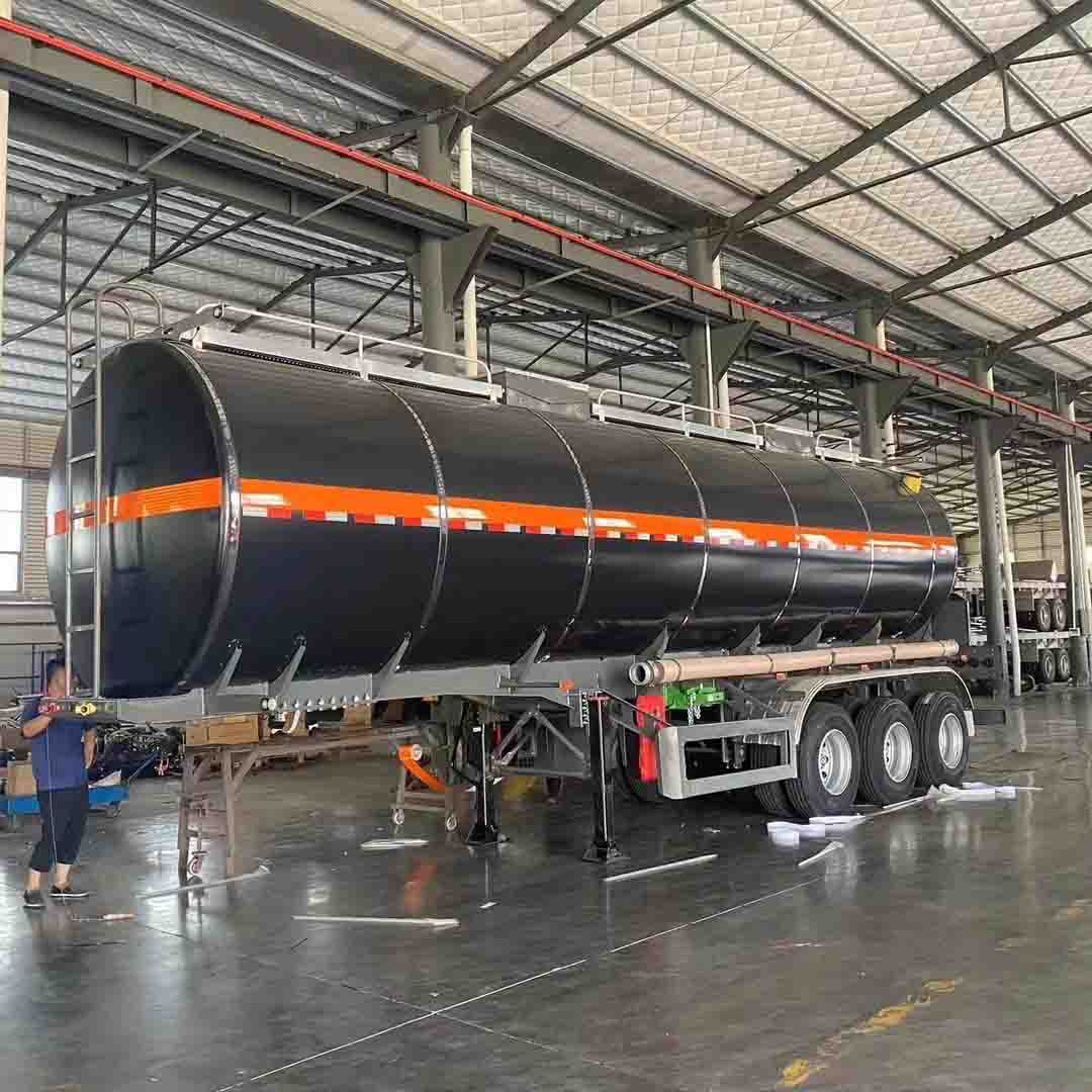 Derun tri-axle 36cbm डामर टैंक सेमी ट्रेलर